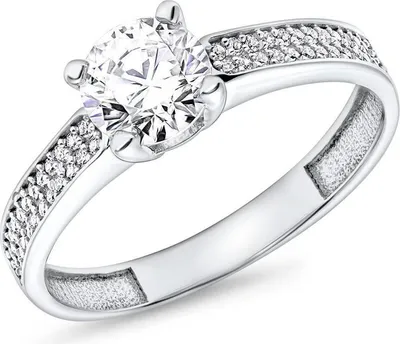 Produktbild von 9K Weißgold Verlobungsring von JEWLIX mit Zirkonia 375er Echtgold
