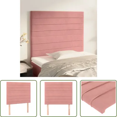 Produktbild von The Living Store Kopfteile 2 Stk. Rosa 90x5x78/88 cm Samt