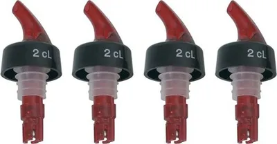 Produktbild von Spirituosen-Dosierer 2 cl rot / schwarz - 4 Stück