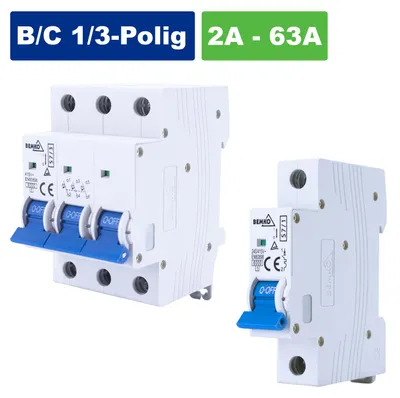 Produktbild von BEMKO Leitungsschutzschalter / LS-Schalter / Sicherungsautomat / 2A - 63 A / B / C / 1-Polig / 3-Polig
