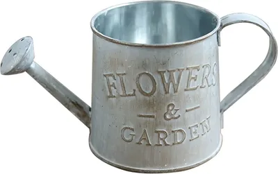 Produktbild von Vintage-Blumenkübel aus Metall mit Griff, rustikaler Blumentopf aus Eisen, Gießkanne, Design für Garten und Heimdekoration, A