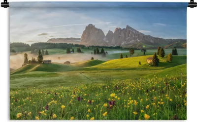 Produktbild von MuchoWow® Wandteppich Wandbehang Natur auf der Alm 120x80 cm Tapisserie Dekoration Wandtuch - Wanddekorationen - Wandtücher