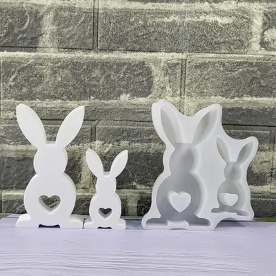 Image de Moules en silicone en forme de lapin de Pâques pour la fabrication de décorations et d'objets artisanaux
