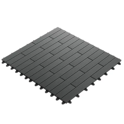 Produktbild von GUMI Terrassendielen Terrassenfliesen WPC Komposit 1 m² – Modulares System für Balkon und Terrasse | Montage ohne Werkzeug | Ziegelmuster | Anthrazit