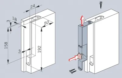 Image de Verrou HZ34 DIN-L haut/DIN-R bas - DORMA – 15913401