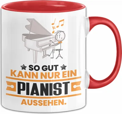 Produktbild von Pianist Geschenk Tasse So Gut Kann Nur Ein Pianist Aussehen Geschenkidee Kaffee-Becher (Rot)