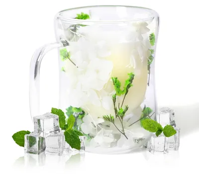 Produktbild von Doppelwandige Tasse mit Blumen 400ml Glas für Frauen
