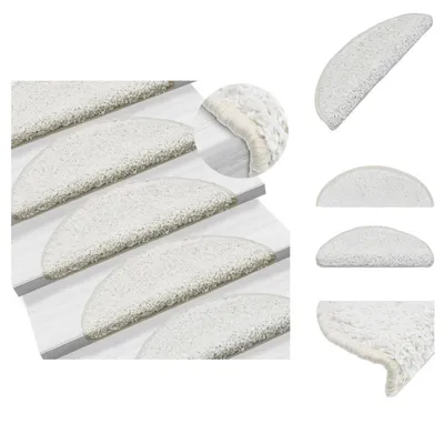 Obrázok produktu pre vidaXL Rohože na schody 15 ks Biele 65x21x4 cm - rohože na schody