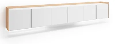 Produktbild von TV-Möbel Holzeffekt weiß und eiche 309x35x50cm Hängend