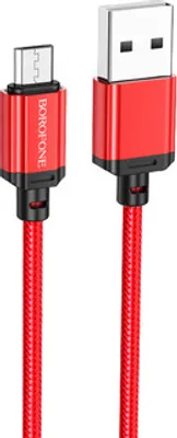 Produktbild von Borofone BX87 USB zu Micro USB Kabel 2.1A 1 Meter rot