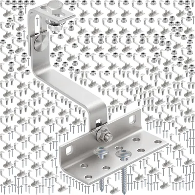 Produktbild von 100x Ziegel-Dachhaken Solar Montageset 10cm Sechskantkopf 17
