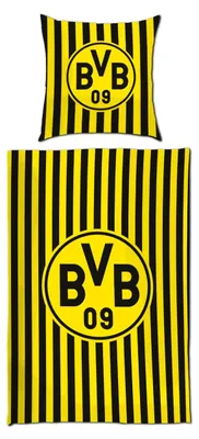 Produktbild von Borussia Dortmund BVB Wendebettwäsche Streifen 135 x 200cm