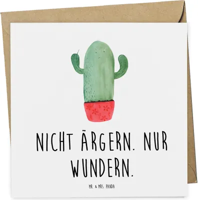 Produktbild von Mr. & Mrs. Panda Klappkarte Kaktus Wut - Weiß - Geschenk, anlasskarte, wütend, ärgern, Büro, doppelkarte, Kakteen, Glückwunschkarte, Grußkarte, faltkarte, Kollege