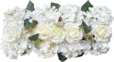Produktbild von Künstliche Blume mit grünen Blättern, realistische künstliche Rosenblütenreihe, T-Bühnendekoration, Wanddekoration