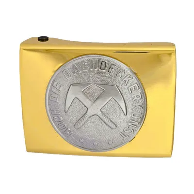 Produktbild von Koppelschloss Dachdecker – golden/silbern - für Meister - für 4,5 cm breite Koppelgürtel