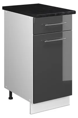 Immagine prodotto di Mobile base per lavello/piano cottura Vicco Fame-Line Antracite lucido/Bianco 40 cm, PL Antracite, Model 60899