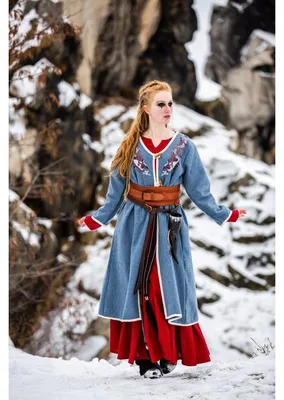 Produktbild von Wikinger Birka Mantel Taubenblau „Skadi“ S