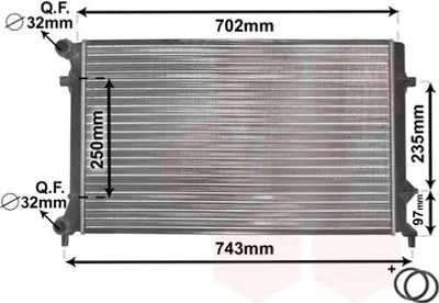 Produktbild von Van Wezel Wasserkühler für Audi A3 Seat Altea Skoda Octavia VW Golf 5 6