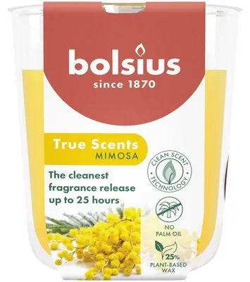 Productafbeelding van Bolsius Geurglas 80/73 True Scents Mimosa (1 stuk)