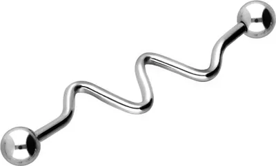 Produktbild von Zungenpiercing, Intim-Piercing Chirurgenstahl Industrial Ohrpiercing SINUSKURVE