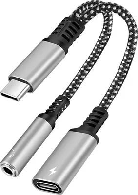 Produktbild von Für USB Typ C 2 in 1 Zahlen Adapter 3,5mm AUX Klinke Silber