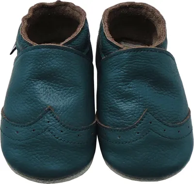 Produktbild von MEJALE® Baby Krabbelschuhe aus Echtleder, weiche Lauflernschuhe für Mädchen&Jungen, rutschfeste Ledersohle, Grün, Einfarbig, Größe S (0–6 Monate)