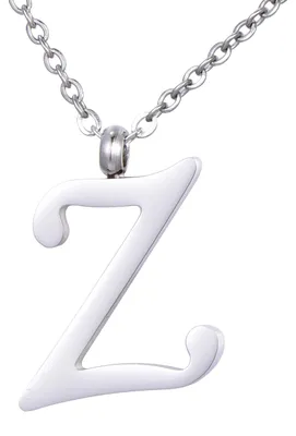 Produktbild von Morella Damen Halskette mit Buchstabe Z Anhänger Edelstahl silber in Schmuckbeutel