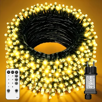 LED-Lichterkette 40 m, 400 LEDs, IP44, warmweiß, 8 Modi, Timer