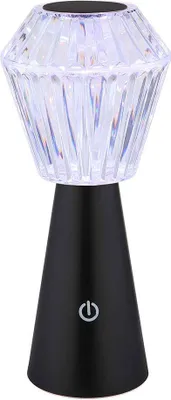 Produktbild von RGB LED Tischleuchte, Kristall, Touch, Akku, schwarz, H 25,5 cm