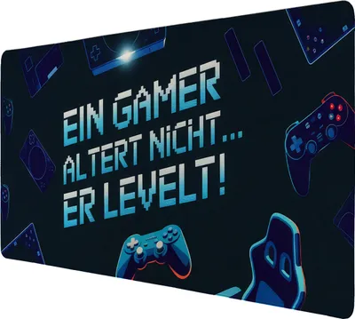 Produktbild von Ein Gamer altert nicht - Er levelt Schreibtischunterlage 89x40cm XXL Mauspad