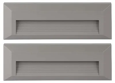 Produktbild von 2er Set LED Stufenleuchte Außen, IP65, grau, B 23 cm