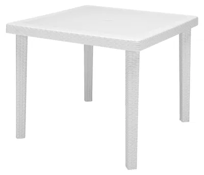Immagine prodotto di Tavolo quadrato in resina effetto rattan Boheme -  White