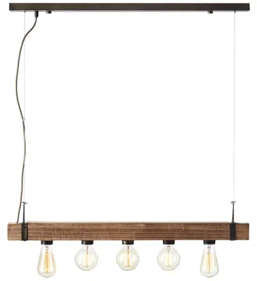 Produktbild von Brilliant Woodhill Pendelleuchte, 5-flammig E27 Antik Schwarz93725/76