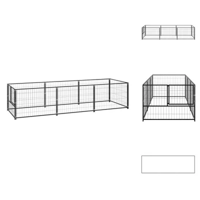 Obrázok produktu pre vidaXL Psia búda čierna 3 m² oceľ - Psie búdy a výbehy