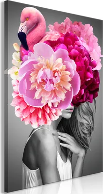 Produktbild von Vlies Leinwandbild - Flamingo Girl (1 Part) Vertical 20x30 cm Menschen h-C-0177-b-a