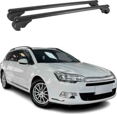 Produktbild von Dachträger Grundtäger für Citroen C5 Tourer 2008-2017 75kg Alu Schwarz 2 tlg