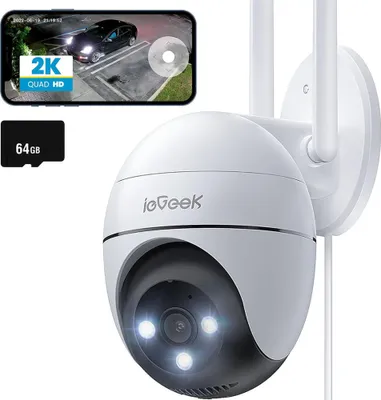 Obrázek produktu pro 3MP WLAN dohledová kamera venkovní 2,4GHz CCTV IP kamera venkovní s detekcí osob/vozidel