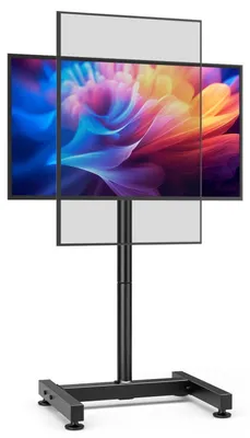 Image de Support mural pour écran de télévision, de 13 à 50 pouces, compatible VESA 200x200, capacité de 35 kg, réglable en hauteur, inclinable et pivotant