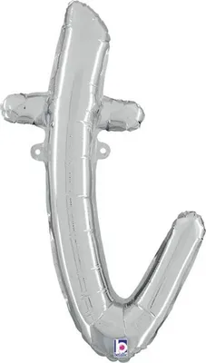 Produktbild von 24"/Ø61cm Folienballon Buchstabe Skript Silber | T