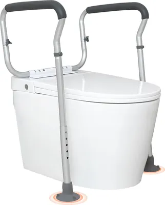 Obrázek produktu pro Pomůcka k postavení na WC Zvedák toaletního sedátka Područka 45-55 cm / 67-77 cm Nastavitelná, nosnost 136 kg Robustní pomůcka k postavení na WC Madla k toaletě Zvedák toaletního sedátka Madla k toaletě