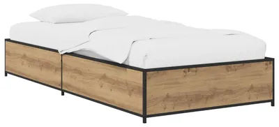 Image de vidaXL Cadre de lit Artisan - Chêne - 80 x 200 cm - Panneau de bois