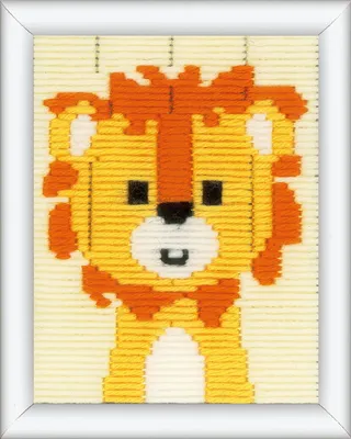 Produktbild von Vervaco Spannstich Stickpackung "Frecher Löwe", Stickbild vorgezeichnet, 12,5x16cm