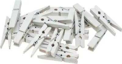 Image de Pinces à bricoler blanches 2,5 cm, 20 pièces - (Articles scolaires et de papeterie, Créatifs)