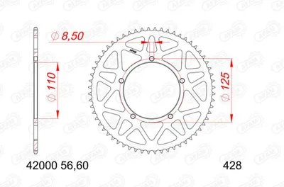 Immagine prodotto di Pignone posteriore AFAM in alluminio 12000-60