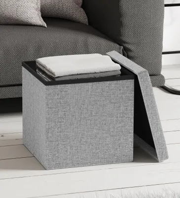 Produktbild von VCM Stoff Sitztruhe | Maße ca. H. 38 x B. 38 x T. 38 cm | Kiste für flexiblen Einsatz in allen Wohnräumen | Aufbewahrungsbox | Sitzhocker - Boxas