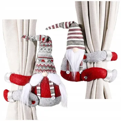 Produktbild von 2x Weihnachtszwerg-Gardinenclips für Vorhänge und Gardinen, Dekoration