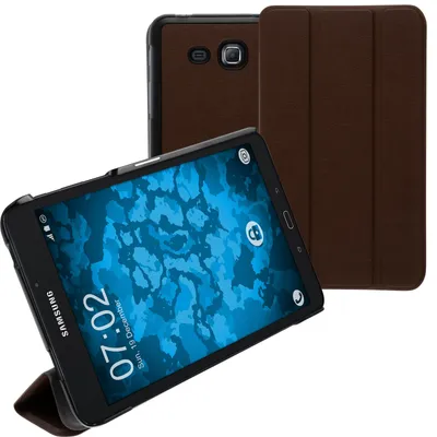 Produktbild von PhoneNatic Kunst-Lederhülle kompatibel mit Samsung Galaxy Tab A 7.0 2016 (T280) - Tri-Fold braun + 2 Schutzfolien