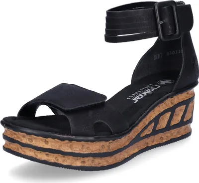 Immagine prodotto di Sandalo con zeppa Rieker da donna, nero