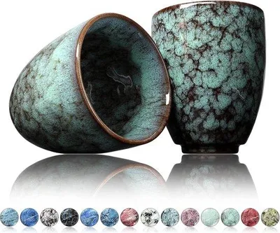 Immagine prodotto di Tazze da caffè in Vetroceramica da 200 ml, set da 2, colorate, moderne