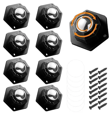 Imagen del producto de Juego de 8 ruedas para muebles, autoadhesivas, giratorias 360°, con una capacidad de carga máxima de 300 kg